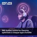 Casque gaming H5 Sony INZONE sans fil | 360 Spatial Sound for PC/PS5 | Blanc thumb 3